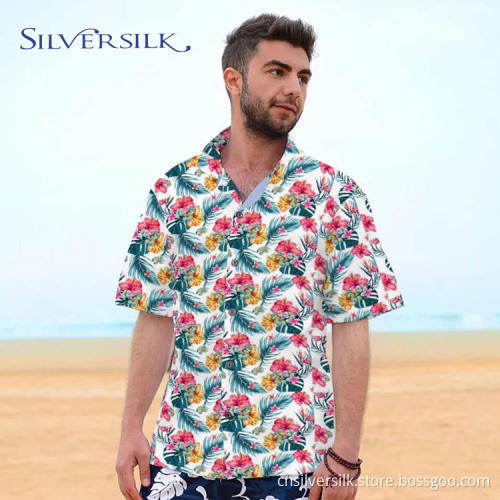 Sommer Casual Digital Print Männer Kurzarm-Hemd